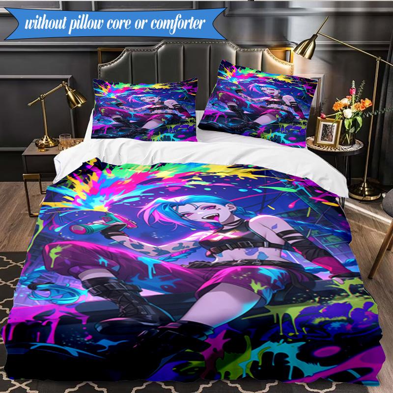 Fantasy Warrior Jing 3pcs K-pop music group Bedding set,Ideal for Bedroom, Dormitory,Including Duvet Cover And 2pcs Pillowcases,Fan gifts