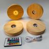 Crystal Ball Base LED Night Light: Wooden, USB-Powered Desk Lamp with Warm/White/Seven-Color Modes.