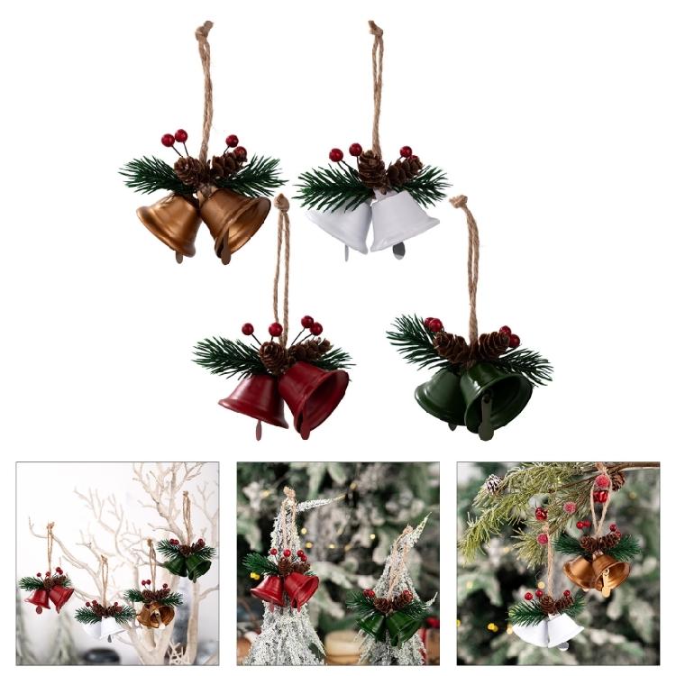 4 Pcs Christmas Ornament Bells Christmas Bells Metal Decorative Bells for Holiday Wedding Party Decoration