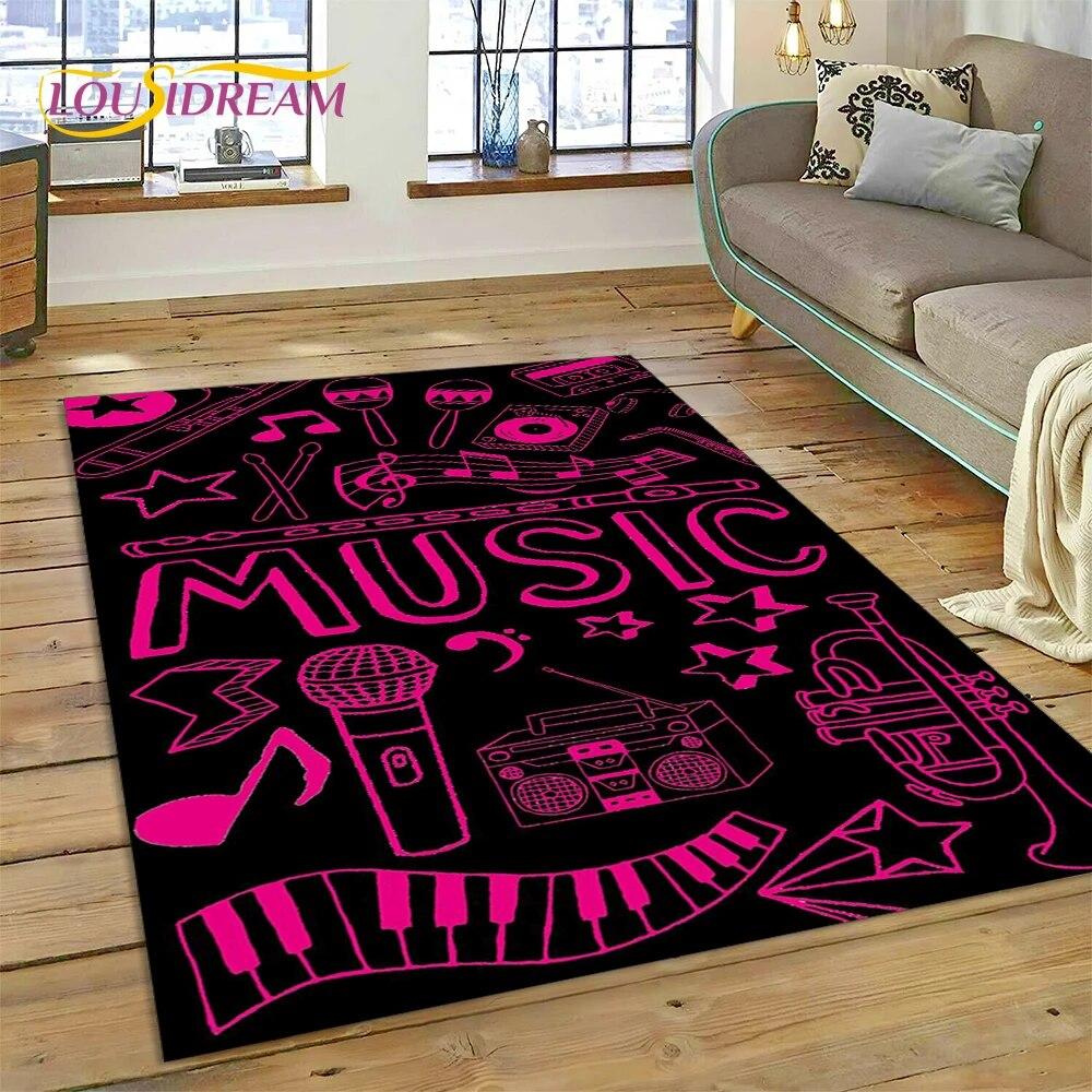 3D Piano Art Creative Musical Note Carpet Rug for Home Living Room Bedroom Sofa Doormat Decor,Child Area Rug Non-slip Floor Mat