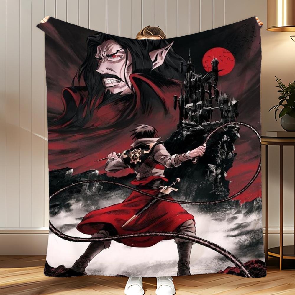 

game anime Castlevania Throw Soft Coral Fleece Blanket 310gsm Fluffy Warm Throw for Sofa Bed Couch Bedroom Decor 75x100cm