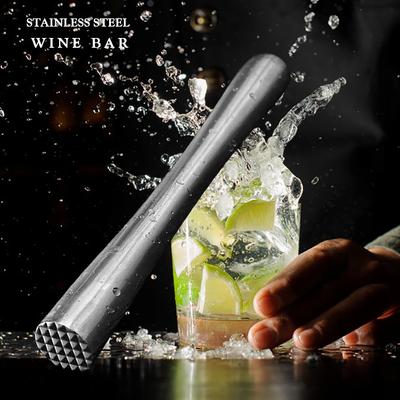Multifunktionale Edelstahl Crushed Ice Hammer Eis am Stiel Sticks Cocktail Swizzle Stick Obst Muddle Stößel Barware Bar Werkzeuge