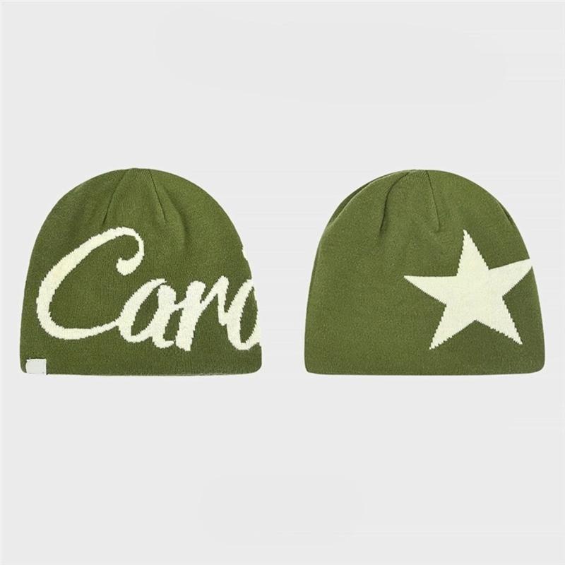 Acrylic Knit Beanies Star Print Stretchable Fit Winter Hat For Men Women Casual Cap Unisex Soft Warm Outdoor Activities