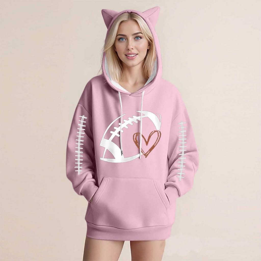 Women's Fashion Casual Long Sleeve  Hooded Sweatshirt Tops