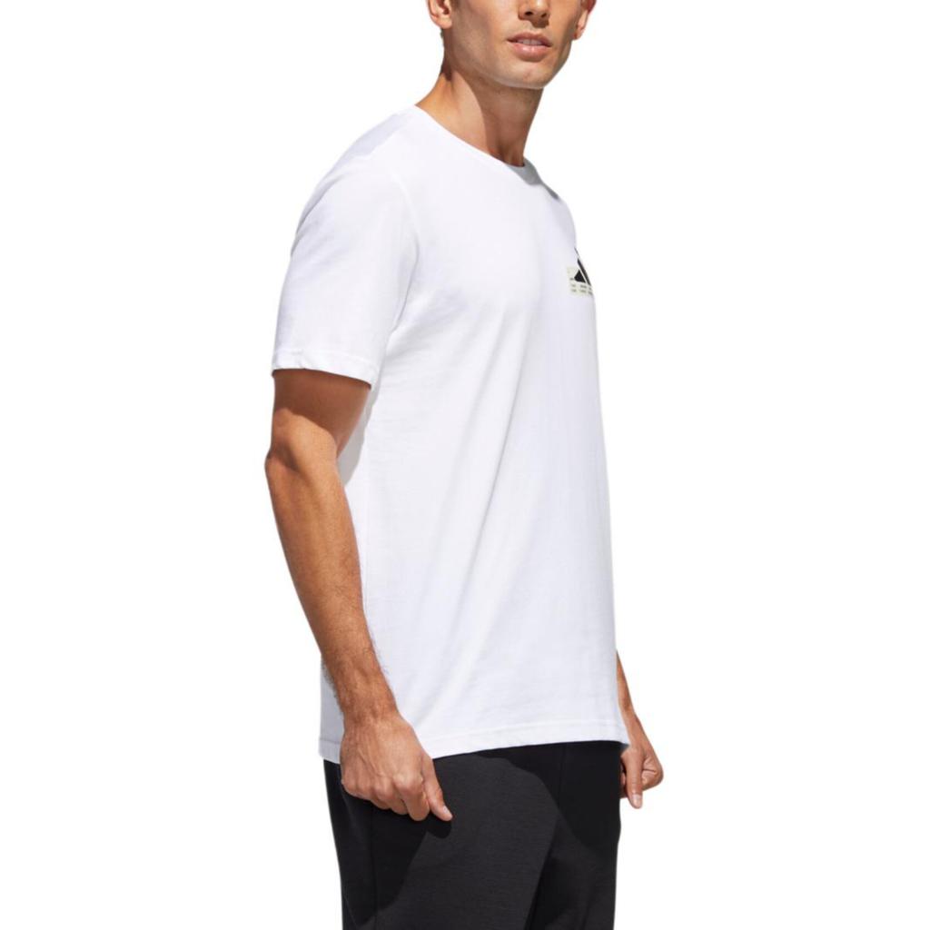 Adidas T Shirts Men's White Crew Neck Moderate Straight Fit GH4420