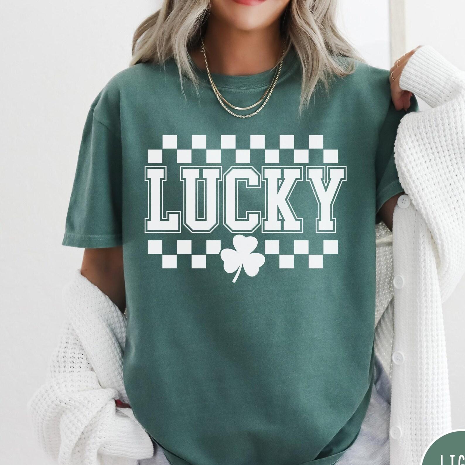 St. Patrick s Day Luck Comfort Colors® T-Shirt, Retro St. Patrick s Day Shirt, Lucky Tee, Women s Trendy St. Patrick s T-Shirt, Shamrock Tee 2XL