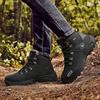 Men Hiking Shoes Outdoor Warmth Plush Lace-up Anti-slip Men High-top Boots Breathable Thick-soled Casual Sports Shoes Men