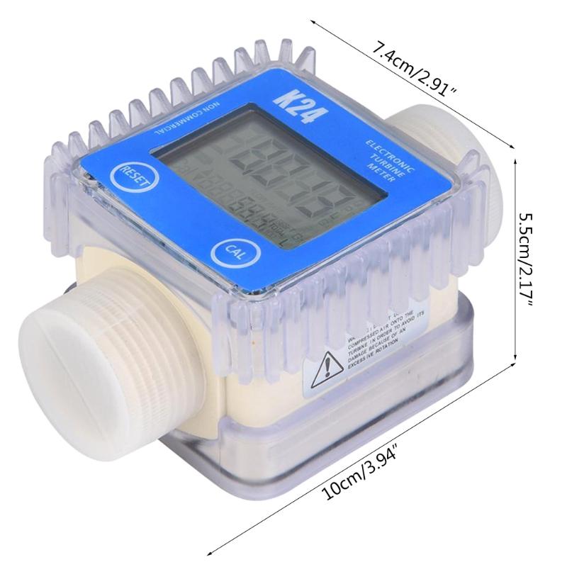 K24  Digital LCD  for Turbine Fuel Flow Tester Flow Meter  for Chemicals Water Sea Liquid Flow Meter Measuring Tools
