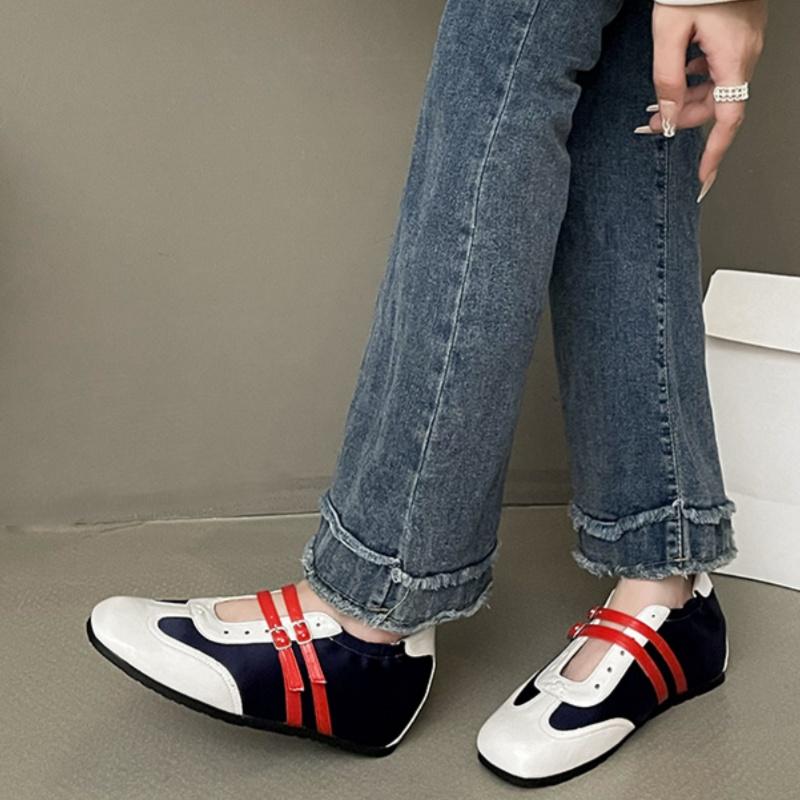 Fashion Ballet Flat Shoes 2025 Summer Breathable Soft Women Sneakers Mary Jane Fashion Forest Style Flat Sneakers Casual Flat Shoes