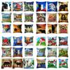 Decorative Scenery Carpet Crocheting Kit DIY Cushion Carpet House Latch Hook Rug Kit Needlework Crocheting Embroidery Kits