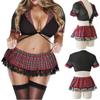 Undertøy for kvinner for sexlek,Skolejenteundertøy Sexy rollespill Undertøysett Studentkostymer Skjørtantrekk