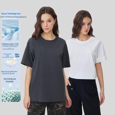 2025 Spring/Summer Women's Solona Retro Loose Short-Sleeve Round Neck T-Shirt