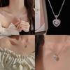 Alloy Material Electroplated Process Heart-shaped Pendant O Chain Style 41cm-50cm Length Pink And White Love Hearts