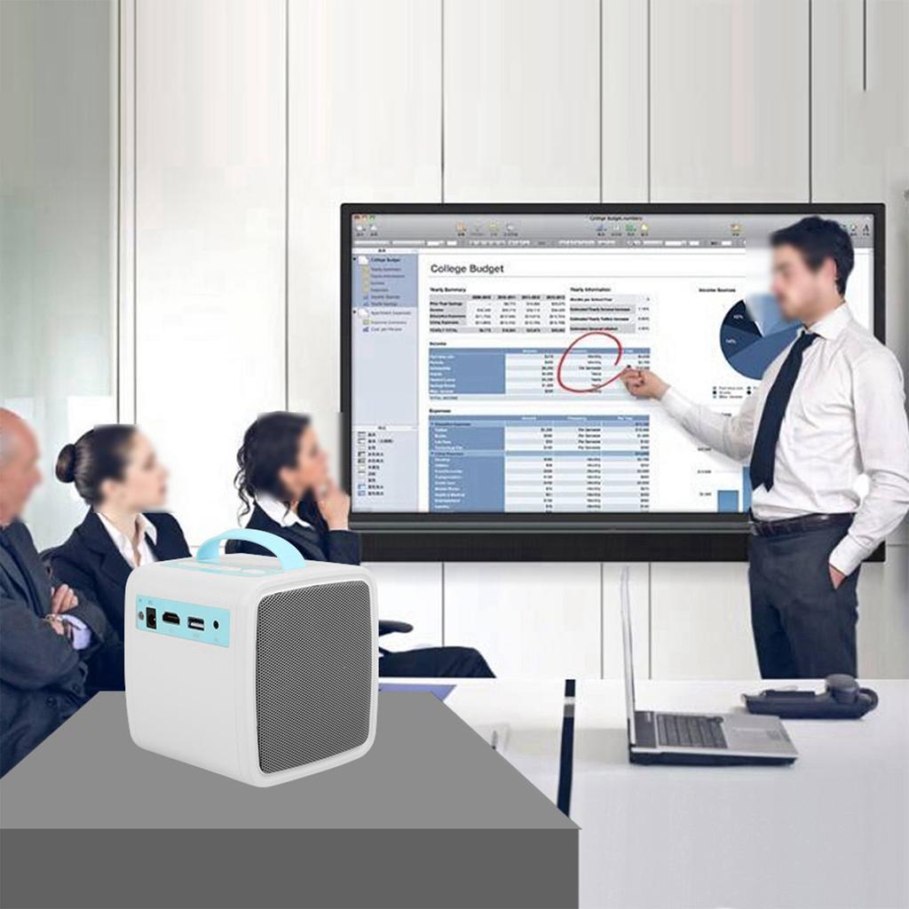 Projector 1080P 2W Loudspeaker Soft Harmless Light 30000 Hours Portable Projector for