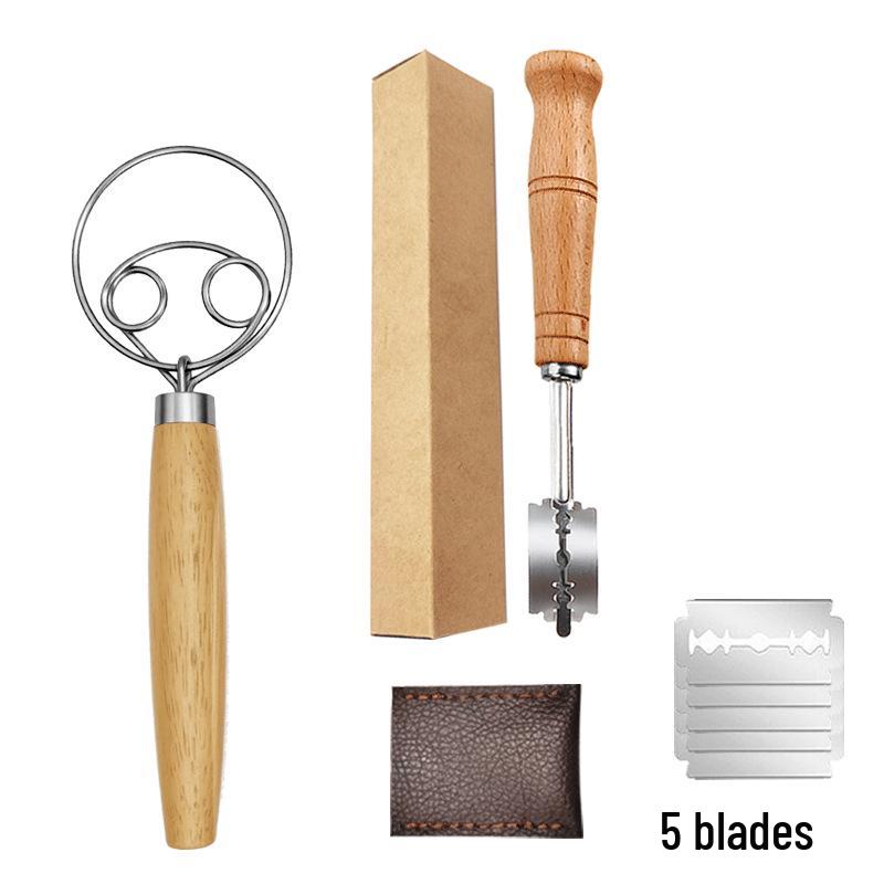 

Данська тістомісильна машина: Нержавіюча сталь та дерев яна ручка Сито для борошна та вінчик для яєць