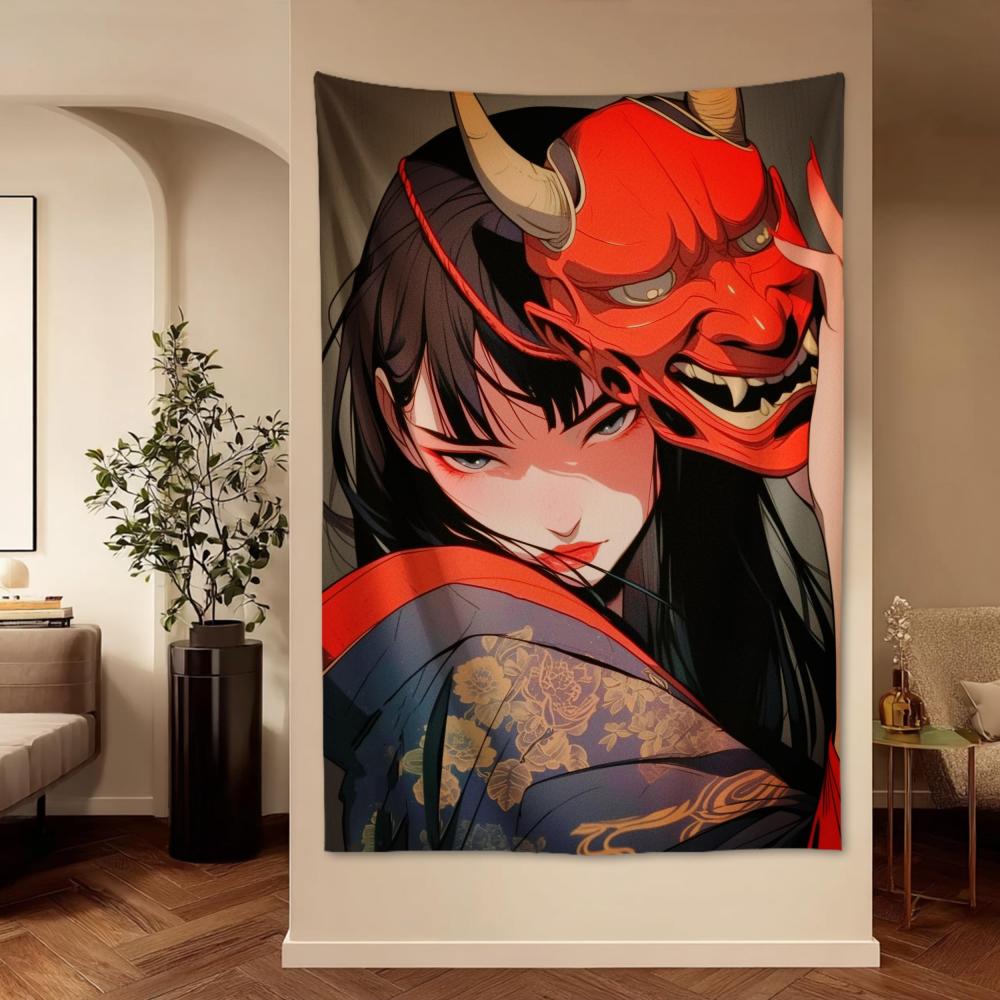 VIKAMA Warrior Maiden Anime Girl Tapestry Art Wall Decoration for Bedroom and Living Room Wall Hanging Home Decor