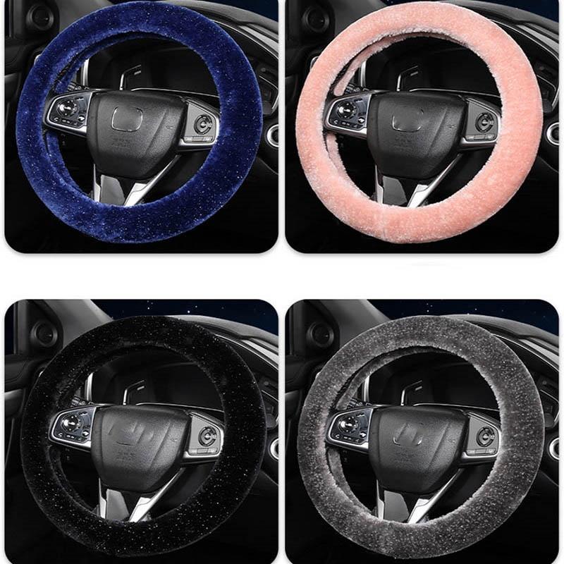 Novinka Plyšový Kožešinový Potah na Volant Auta Silný Teplý A Protiskluzový
