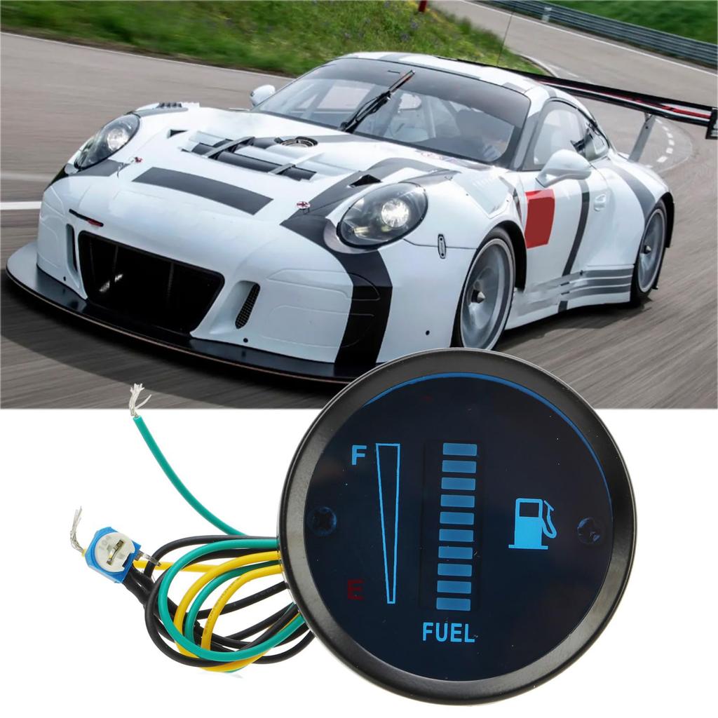 Motocyklowy wskaźnik poziomu paliwa Niezawodna precyzja Średnica obudowy 52 mm Zbiornik paliwa Miernik poziomu paliwa (Niebieskie światło)