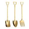 Stainless Steel Shovel Spoon Ice Cream Spoon Mini Dessert Spoons Creative Shapes Coffee Teaspoon Gift for Kitchen Restaurant Party