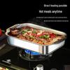 Stainless Steel Grilled Fish & Crayfish Pan | Rectangular Tray | Induction Compatible | Deep Dish BBQ Pan | Flat Bottom