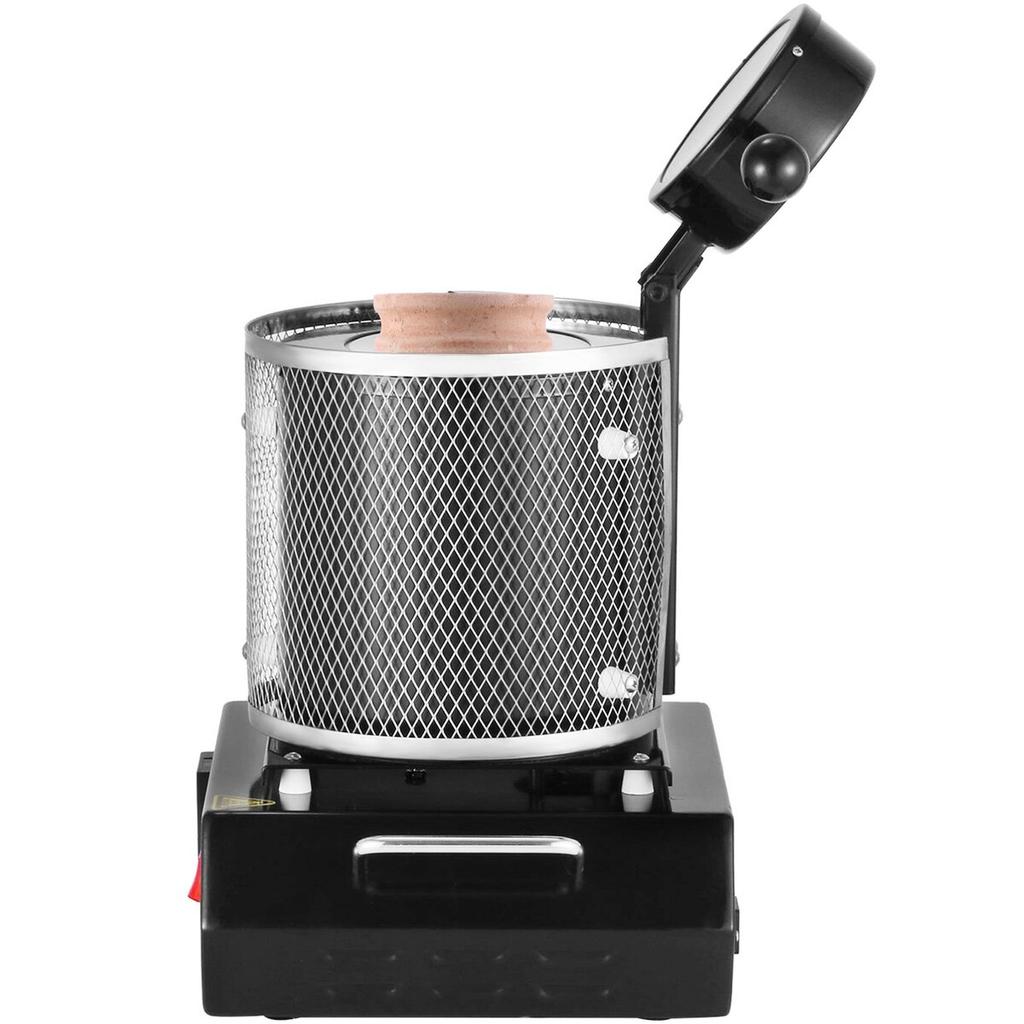 Horno de Fusión de Oro, 1350W, 1150°C Temperatura Máxima, Máquina de Horno de Fusión Eléctrico Digital, con Crisol Cerámico de 3 kg, para Fundición Refinación Preciosos