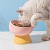 Oblique Mouth Cat Drinking Bowl Anti Overturning Raised Cat Bowl Ceramic Pet Bowl  Pet Feeding