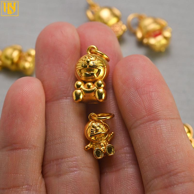 Gold-Plated Copper Doraemon & Animal Charms for DIY Bracelets & Necklaces