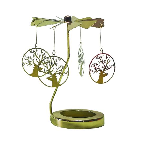 Candle Carousel Topper Rotating Tealight Topper Spinning Carousel Tealight Decoration for Centerpiece Mantel Table Decoration