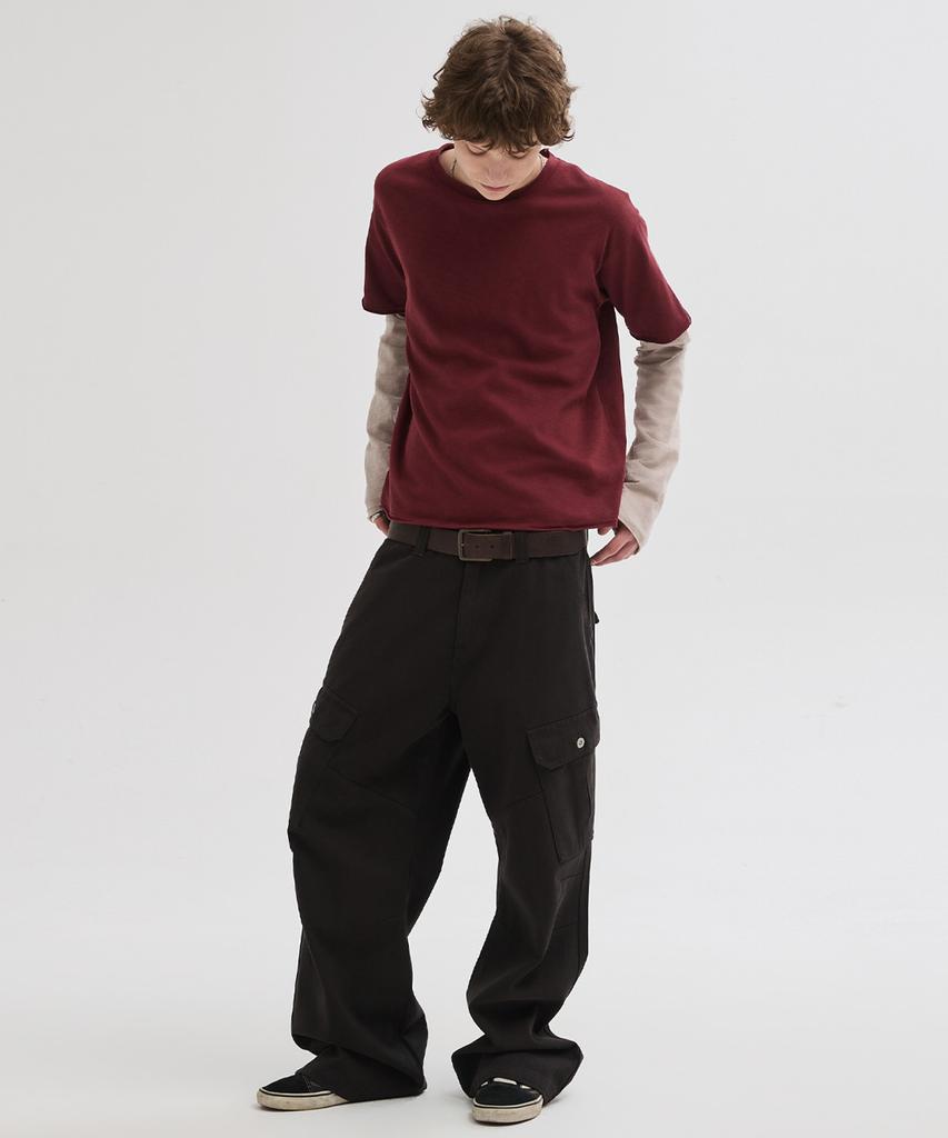 LEIRE Garment-Dyed Curved Cargo Pants [Black]