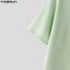 INCERUN Summer Men Short Sleeve Casual Loose Texture Henley T-shirts Tops