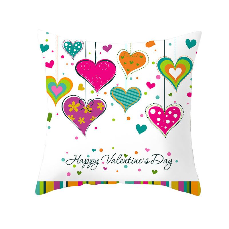 Cartoon-Druck Serie Valentinstag Pfirsichhaut Kissenbezug Heimstoff Quadratischer Kissenbezug