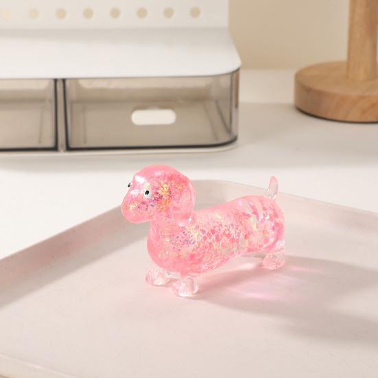 1/4Pcs Stress Relief Toy Glossy Finish Soft Slow Rebound TPR Material Dachshund Squeeze Toy Animal Decompression Toy