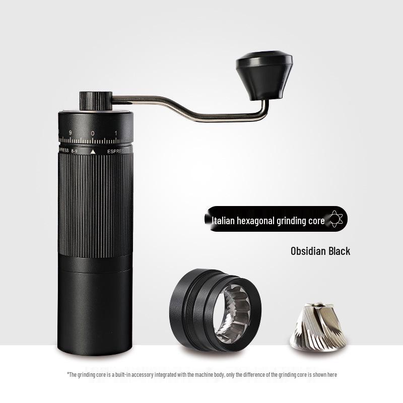 Stainless Steel Manual Coffee Grinder with External Adjustment and Seven-Star Ghost Teeth for Pour-Over Brewing