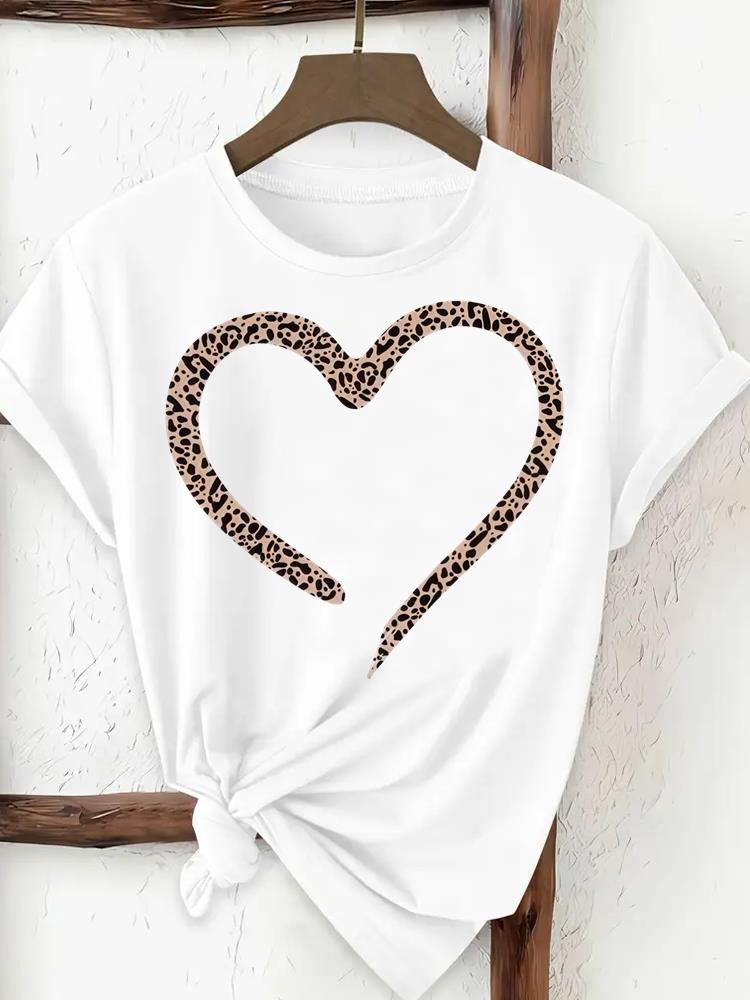 (Asian Size) trend lovely flower style Print Female Clothing T Shirt Woman Women Fashion Tee Top Short Sleeve Graphic T-shirts
