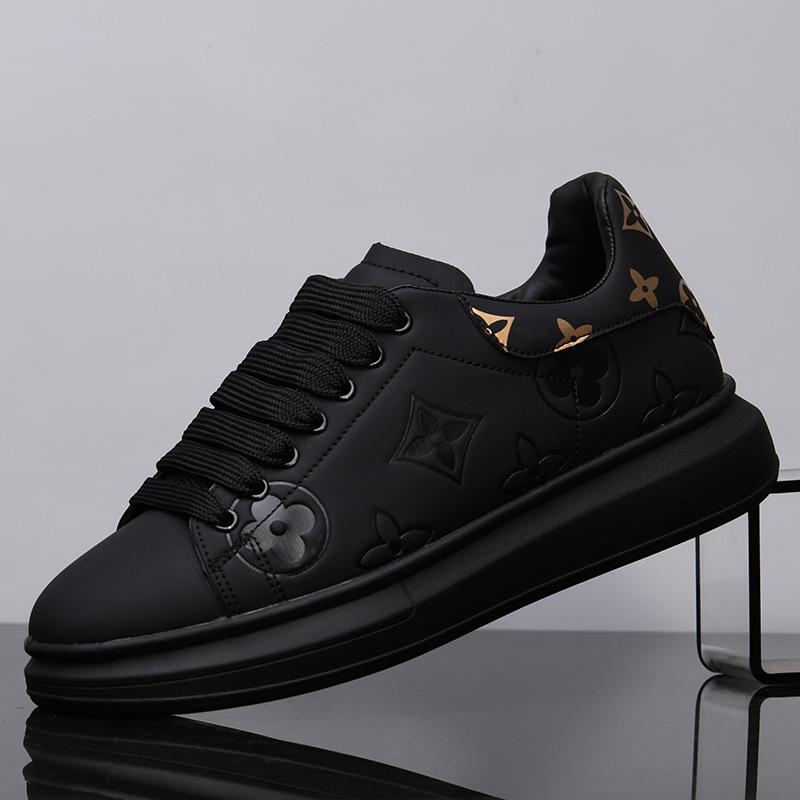 Leather Breathable Student Casual Couple Shoes Heightening Board Shoes KY2