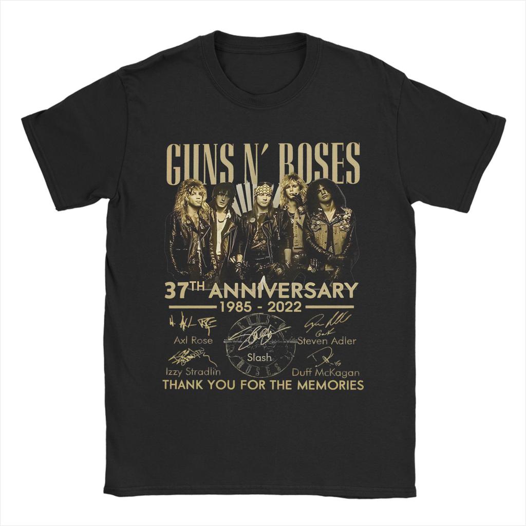 Guns N Roses Graphic Print  T Shirts for Men 100% Cotton Funny T-Shirt Round Collar  Rock Band  Tee Shirt Short Sleeve Clothes