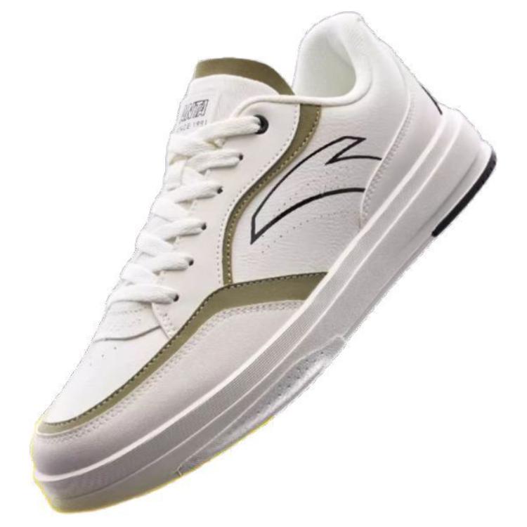 Anta Lifestyle Series Non-Slip Wear-Resistant Low-Top Sneakers Men Sneakers White Brown 912328011-1