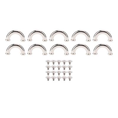 10 Set Bag Arch Bridge Metal Silver D Ring Connector Buckle with 5.5mm Crossing Screw Set for