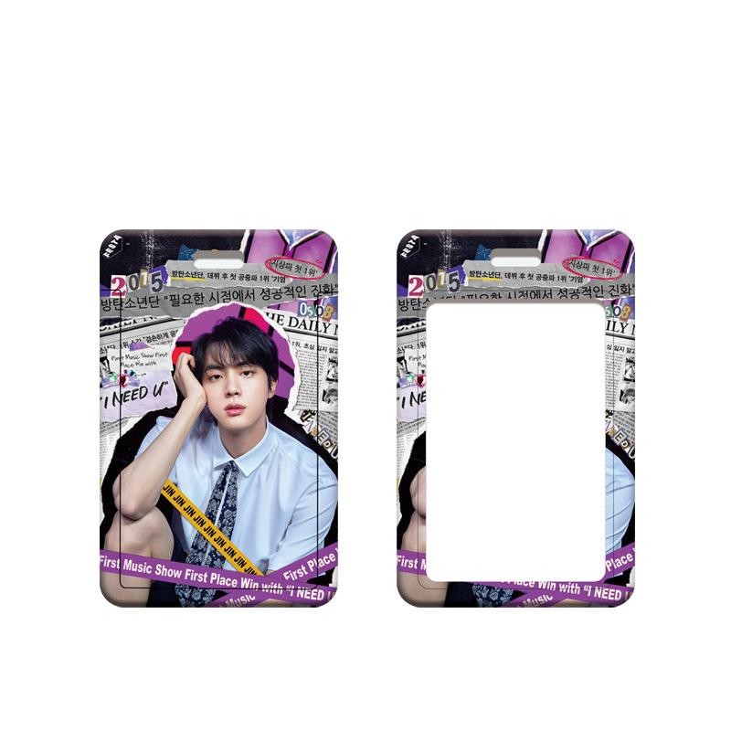 BTS Kpop Fotokartenhalter mit geflochtenem Lanyard, Bangtan Boys Graffiti Stil Ausweis & Lomo Kartenetui, ARMY Fans Sammlerstück