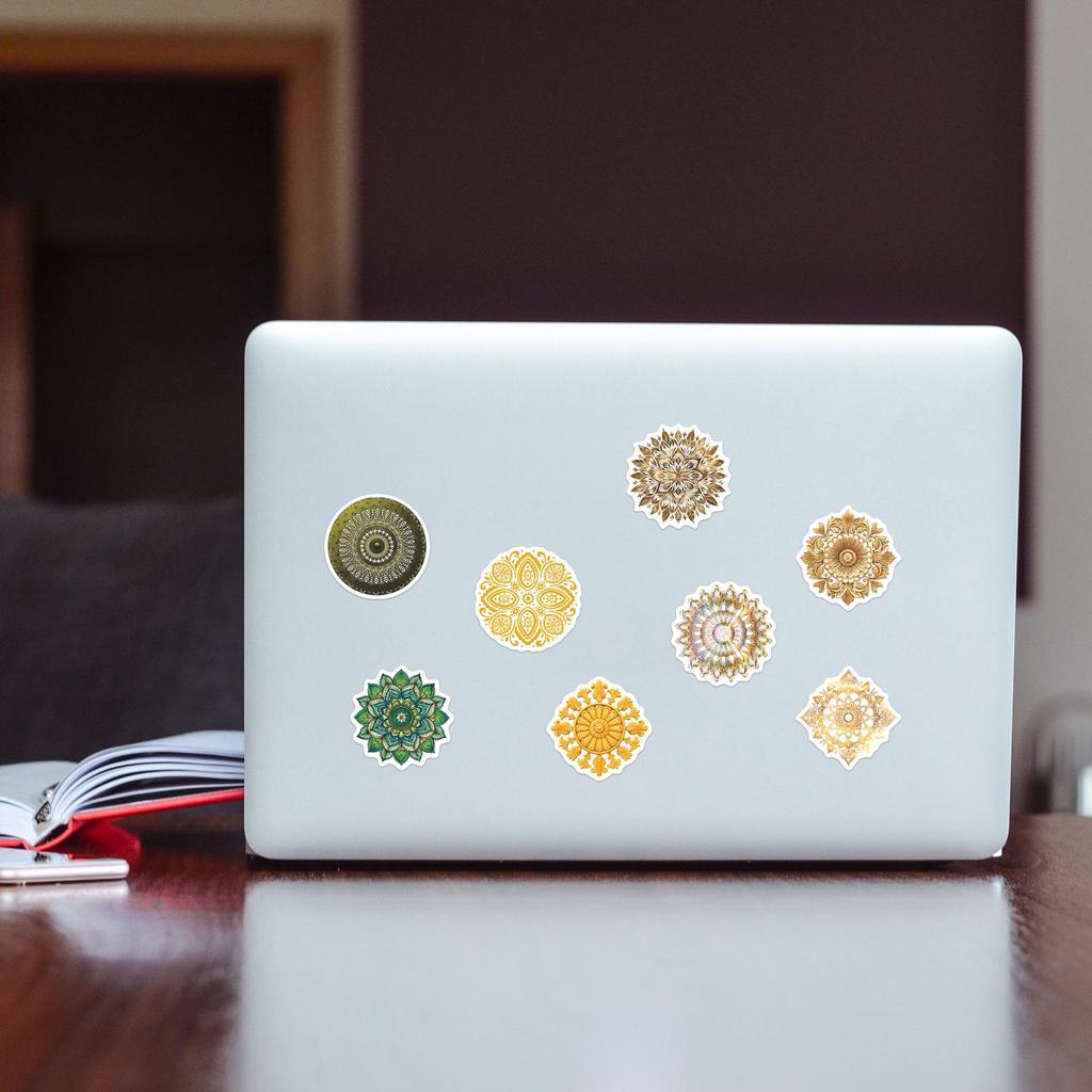 PVC Mandala Cartoon Graffiti Stickers: 50 Decorative Sheets for Suitcase & Notebook DIY.