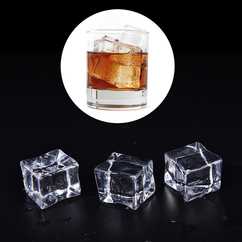 10Pcs/Pack Fake Artificial Acrylic Ice Cubes  Clear 2/2.5/3Cm Square,