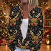 Women's Christmas Print Long Sleeve Knit Cardigan Sweater Button Front for Fall Winter