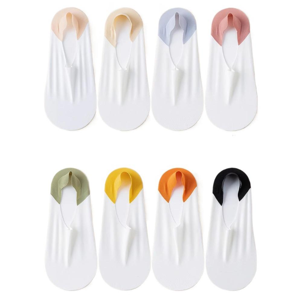

8 пар лоскутных носков-лодочек из ледяного шелка, противоскользящие, летние тонкие носки, невидимые короткие носки, лето 8Pairs