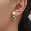 Round Faceted Glass Stone Jewelry Set - Necklace, Earrings, Bracelet - European American Fashion Design