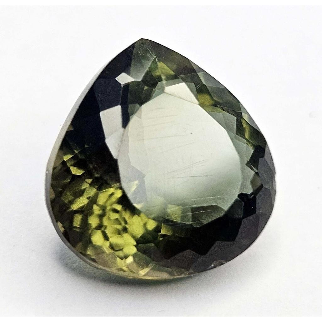 Fabulous Mehndi Green Tourmaline Pear Cut 10+ Ct Certified Loose Gemstone