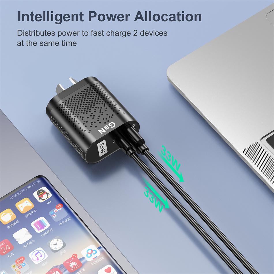 Australian Plug 65W Gan Charger for Australia New Zealand AU Plug PD 33W Fast Charger QC 3.0 USB Adapter for iPhone Sony