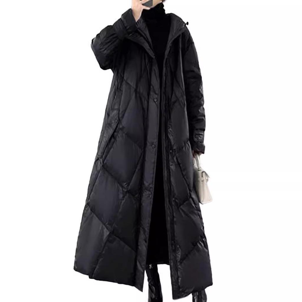 Damen Übergröße Dicke Winter Baumwolljacke, Koreanischer Stil Mittellanger Mantel