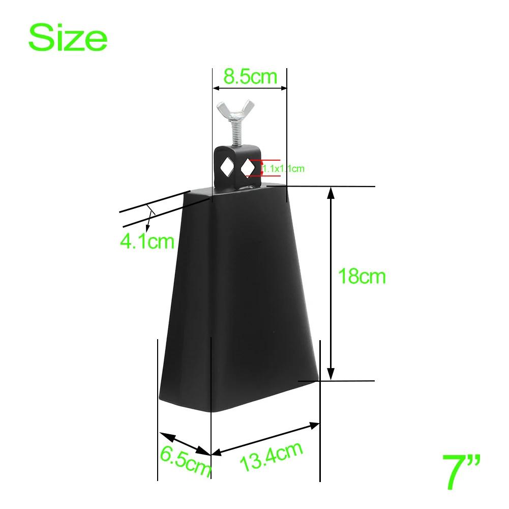 Jazz Drum Cowbell Loud Cow Bell Drums Crisp Cowbell Percussion Instruments Metal Cowbell for Concert Band Gatherings