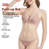 French Embroidered Sexy Lace Bunny Ears Underwear Set Breathable Large Breasts Small Gathered Bra for Women
