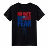 "No Hate No Fear" Patriotic American Flag Fist Protest Graphic Cotton T-Shirt
